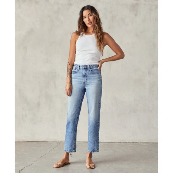 Outerknown Women's The Strand Straight Jean in Medium Blue Size 31 NWT - Picture 1 of 12